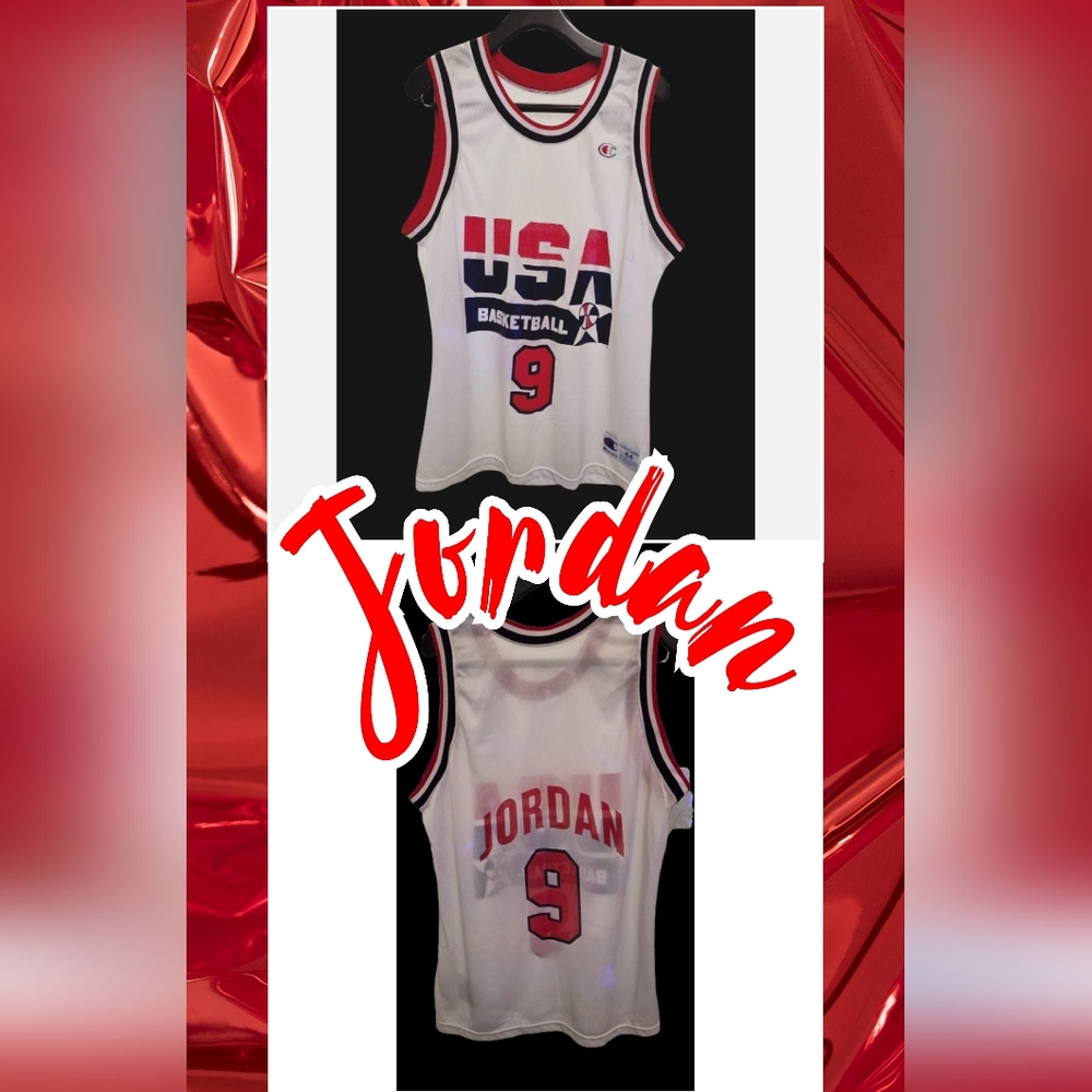 📣Authentic Vintage Michael Jordan 🏀#9 Dream Team🇺🇸 1992 Olympic Jersey L 44